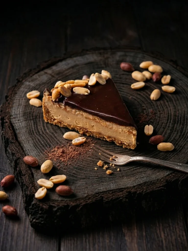 Slice of chocolate peanut butter pie