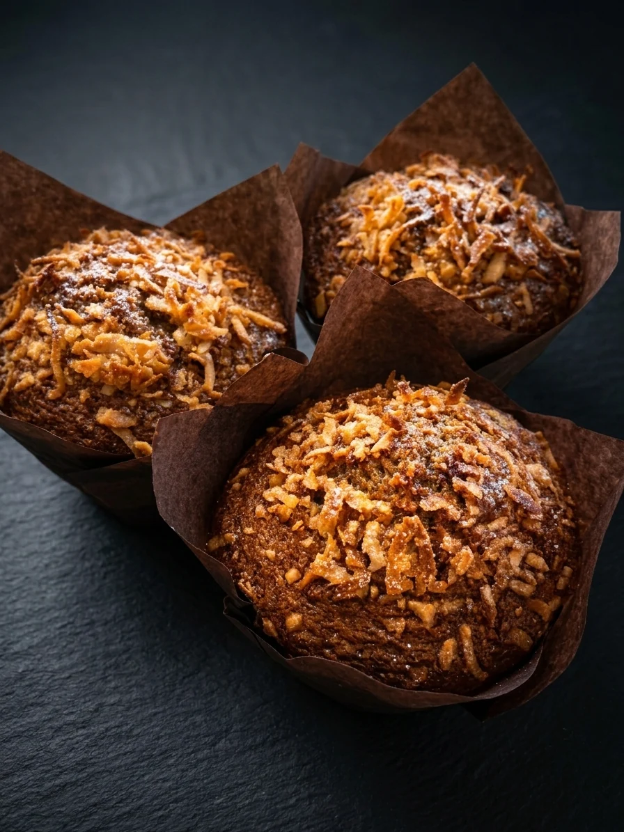 Triple berry coconut muffins