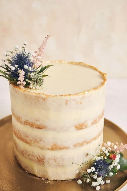 Celebration cake with fresh floral decoration — design inspiration